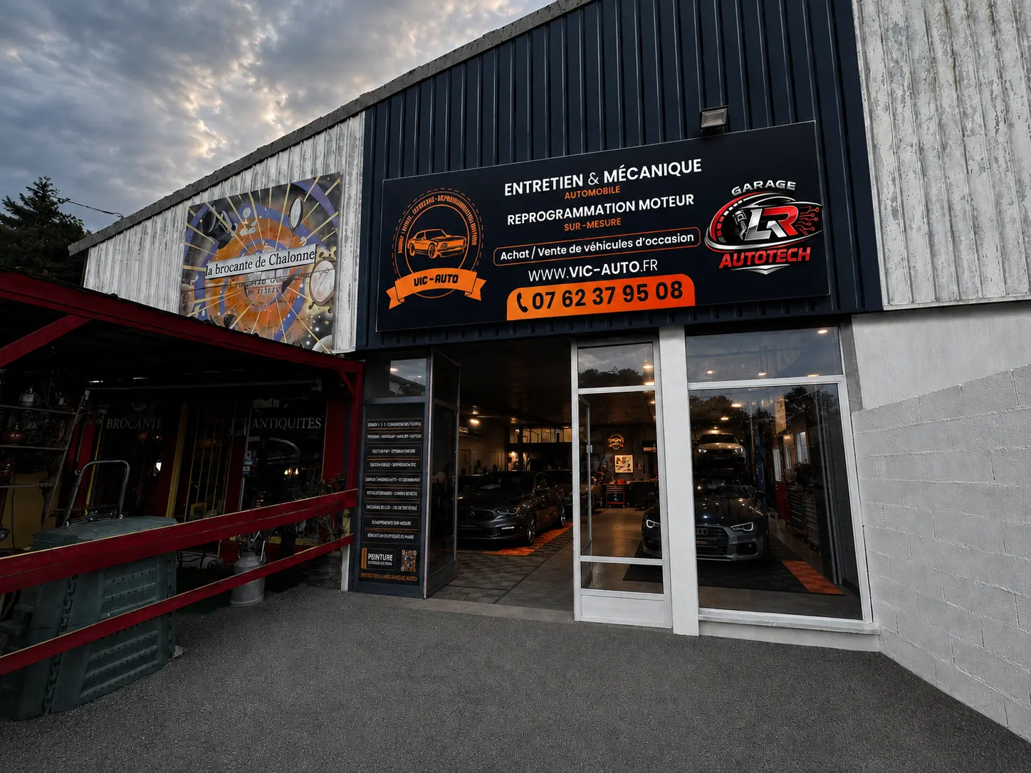 Façade du nouveau garage Vic-Auto à Gond-Pontouvre
